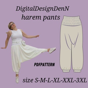 Boho Chic Harem Pants Sewing Pattern for All Sizes-pdf Instant Download ...