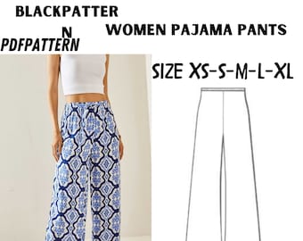 Palazzo Pants Sewing Pattern PDF, XS-XL Summer Wide Leg Pants Tutorial