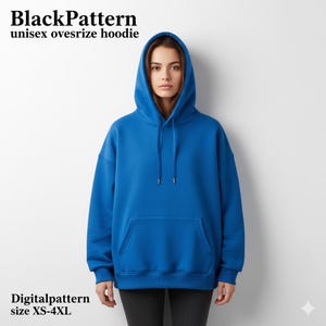 Women Hoodie Sewing Pattern PDF, Beginner Pullover Sweatshirt XS-4XL