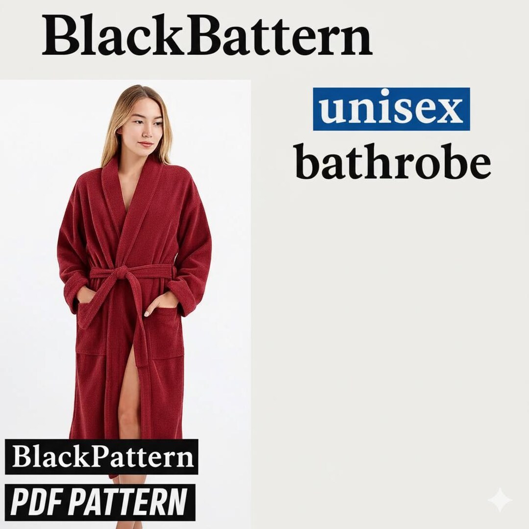 Bathrob Pattern Unisex Bathrobe Sewing Pattern PDF, Shawl Collar Robe XL-3XL - Etsy