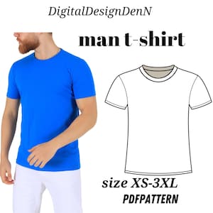 DIY Men&#39;s T-shirt Sewing Pattern | Sizes XS-4XL | Simple Project for Novice Crafters | Digital Download