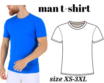 Men's T-Shirt Sewing Pattern: Beginner DIY (Sizes XS-4XL) (Digital Download)