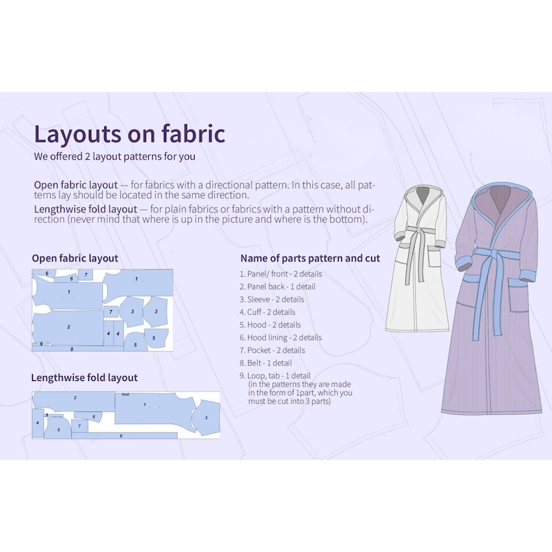 Hooded Bathrobe Sewing Pattern PDF, Plus Size Robe XL-3XL DIY - Etsy