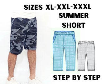 Men's Bermuda Dad Shorts PDF-Stylish and Comfortable Summer Shorts - Perfect Choice for Everyday Wear-size XL-XXL