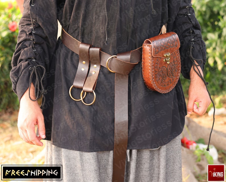 Ren Faire Viking Leather Belt, Medieval Steampunk Pirate Belt ...