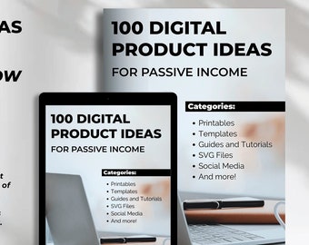 100 idee di prodotti digitali, reddito passivo, vendita su Etsy, piccole imprese, guida per venditori stellari, guadagno online, business plan SEO