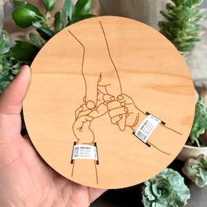 Bracciale per neonati gemelli per neonati, nascita, ospedale, braccialetto, supporto, taglio laser, regalo personalizzato per la festa della mamma, braccialetto di maternità, ricordo inciso