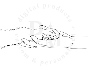 Hand And Paw SVG PNG Dog Pet Owner Memorial Remembrance Gift Dog Loss Bereavement Gift For Dog Lover Hand Drawn Line Art Pawsitive