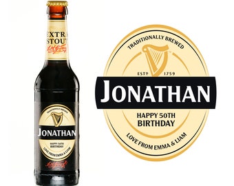 Custom Personalized Guinness Beer Bottle Label For Birthday or Any Occasion Sticker Unique Original Fun Drink Gift For Dad Grandfather
