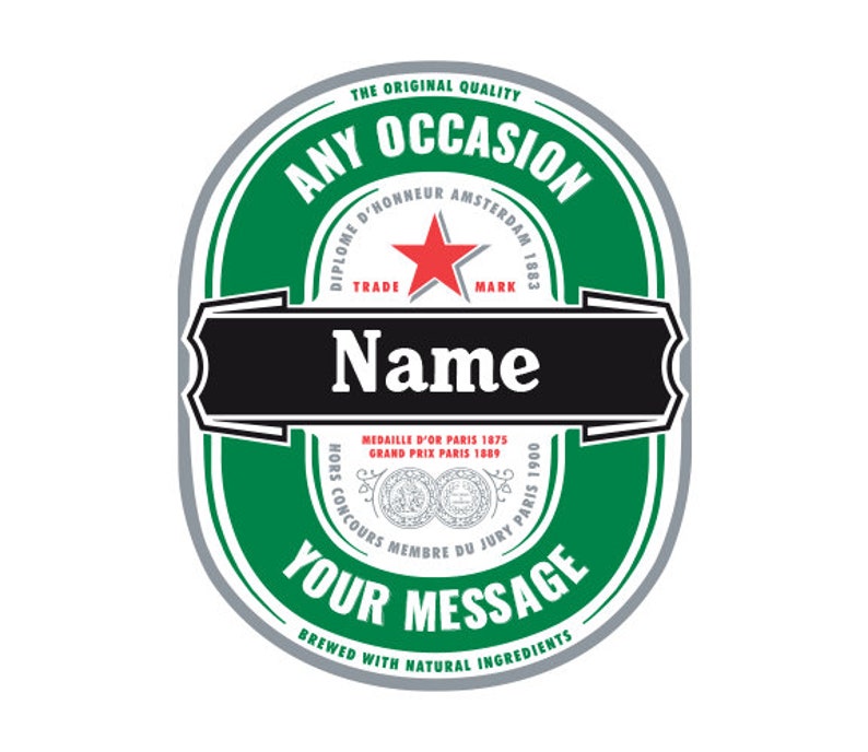 Etichetta personalizzata personalizzata per bottiglia di birra Heineken per compleanno o qualsiasi occasione. Regalo unico e originale per bere qualcosa di divertente per papà nonno immagine 3
