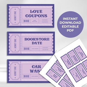 Personalized Love Coupon Book: Editable Template for a Unique Valentine's Day Gift