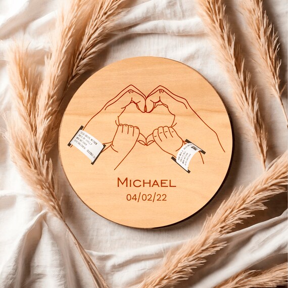 thumbnail image 2 of Birth Announcement Plaque Custom Made For Newborn Baby | Shop Online 2 of 14