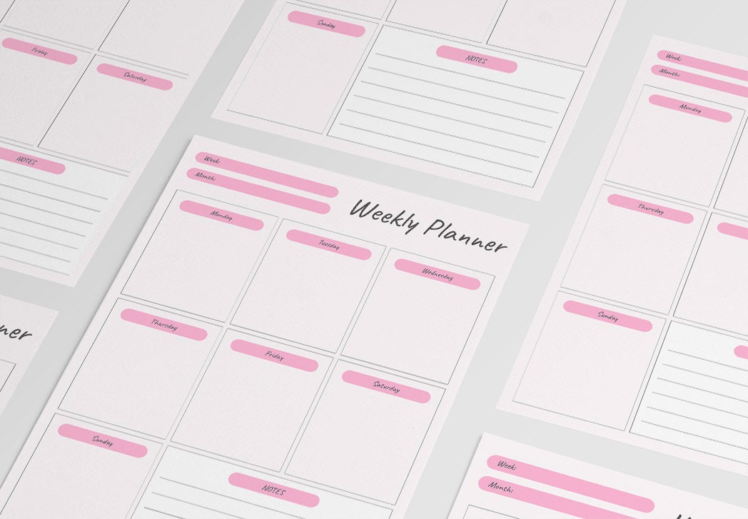 Weekly Planner Printable to Do List A4 Minimal Weekly - Etsy