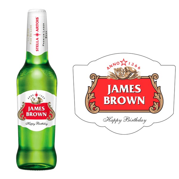 Custom Personalized Stella Artois Beer Bottle Label For Birthday or Any Occasion Sticker Unique Original Fun Drink Gift For Dad Grandfather