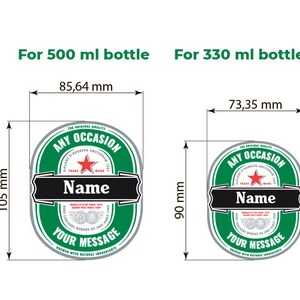 Etichetta personalizzata personalizzata per bottiglia di birra Heineken per compleanno o qualsiasi occasione. Regalo unico e originale per bere qualcosa di divertente per papà nonno immagine 4