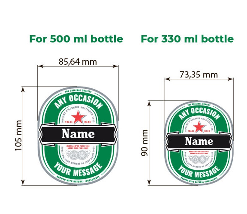 Etichetta personalizzata personalizzata per bottiglia di birra Heineken per compleanno o qualsiasi occasione. Regalo unico e originale per bere qualcosa di divertente per papà nonno immagine 4