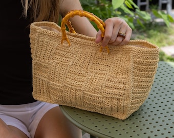 Handmade Crochet Summer Handbag – Elegant, Versatile Shoulder Bag for Work, Travel, & Everyday Use