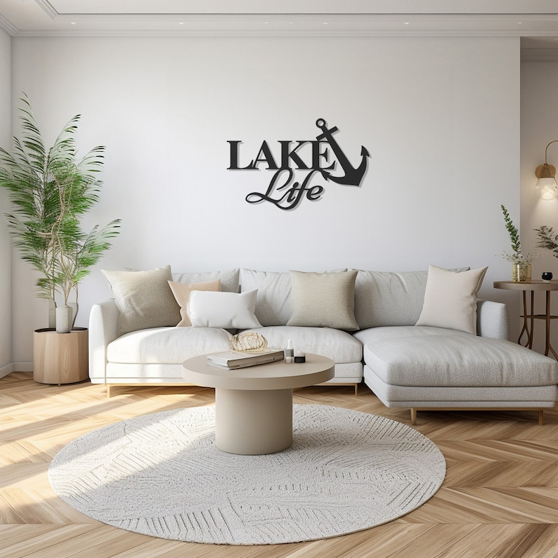 Lake Life Metal Wall Art Decorboat Scenenautical Ship Designrustic