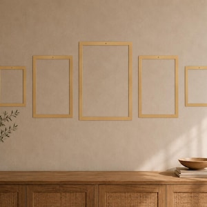 Set rechthoekige metalen fotolijsten | Lege fotolijsten voor aan de fotowand | Mat goudbronszwart | Minimalistische decoratie voor een chique huis | Cadeau voor een housewarming afbeelding 13
