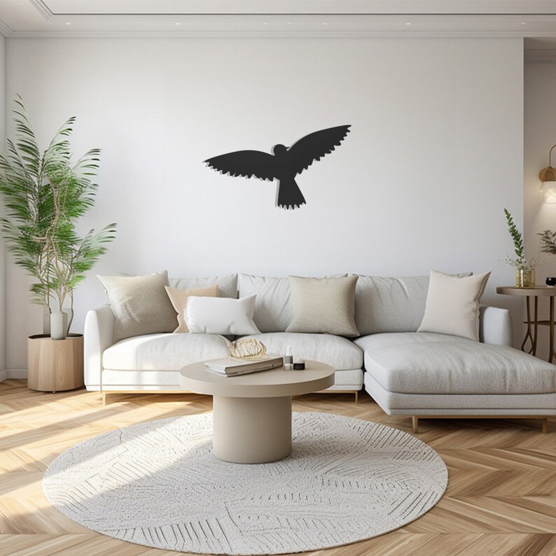 Bird Metal Wall Art, Chic Home Decor, Bird Silhouette, Modern Wall