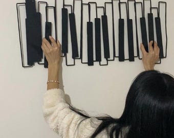 Piano Keys Metal Wall Art: Modern Music Studio Decor