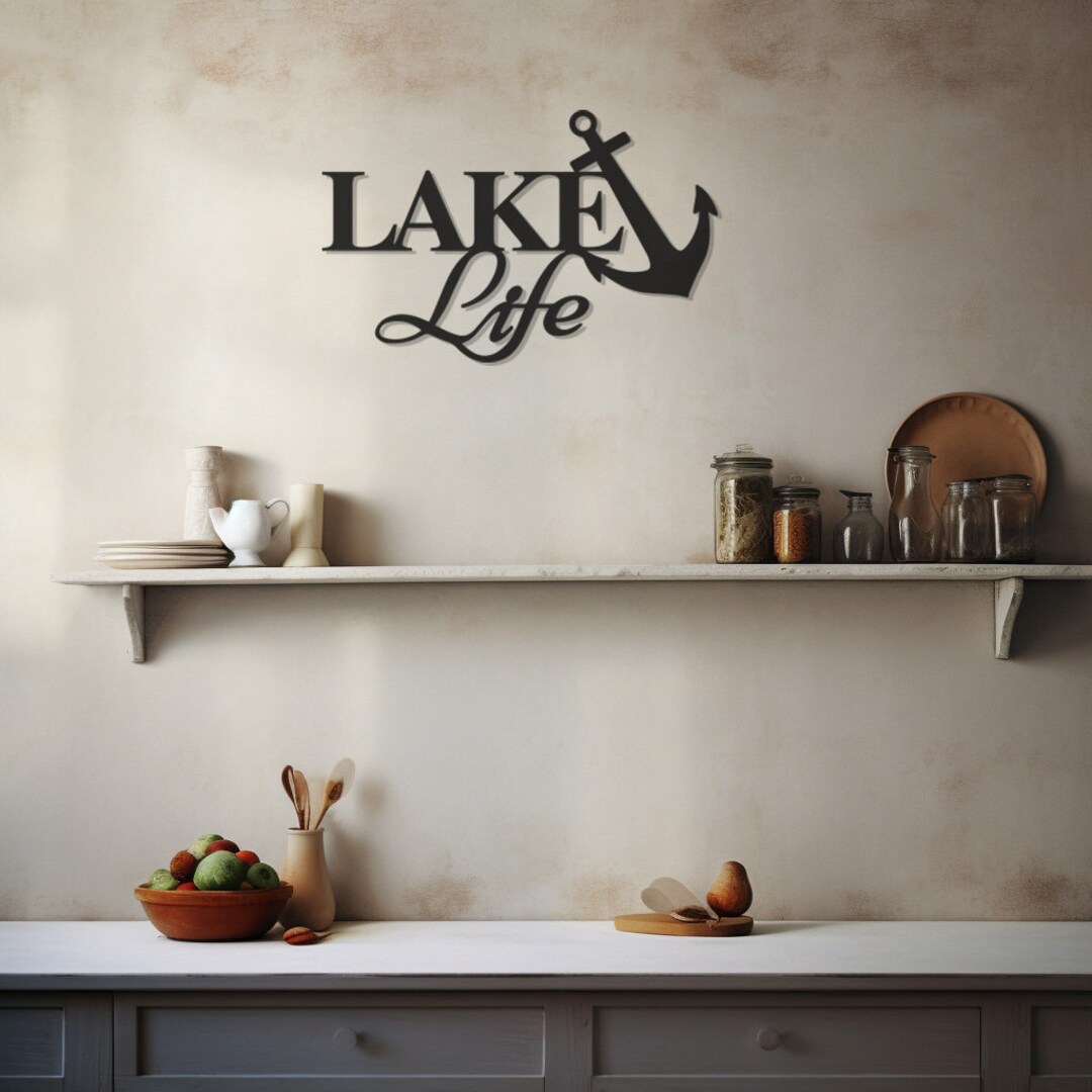 Lake Life Metal Wall Art Decorboat Scenenautical Ship Designrustic