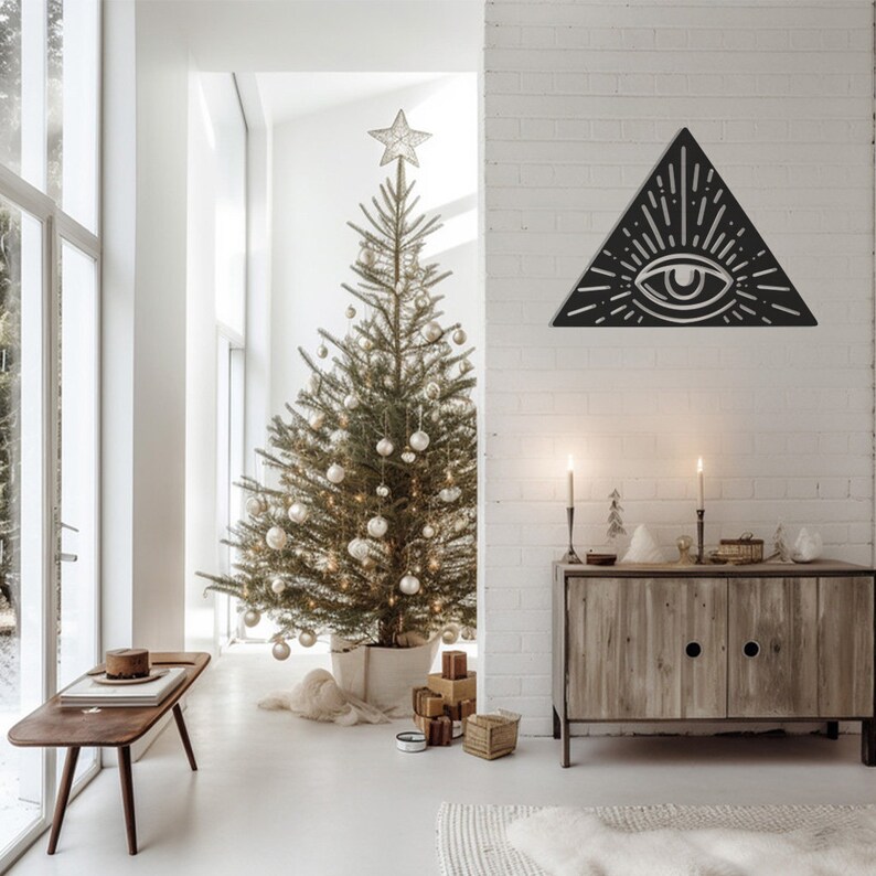 Mystical Symbolic Wall Decor-triangle Metal Wall Art-evil Eye