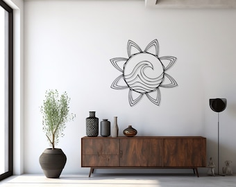 Metal Wall Art Sea Wave, kustdecor, oceaankunstwerk