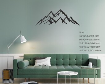 Mountain Metal Wall Art, Minimalist Mountain Range Wall Decor, Above Bed Decor, Cabin Wall Art, Nature Lover Gift, Living Room Wall Art