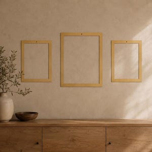 Set rechthoekige metalen fotolijsten | Lege fotolijsten voor aan de fotowand | Mat goudbronszwart | Minimalistische decoratie voor een chique huis | Cadeau voor een housewarming afbeelding 14