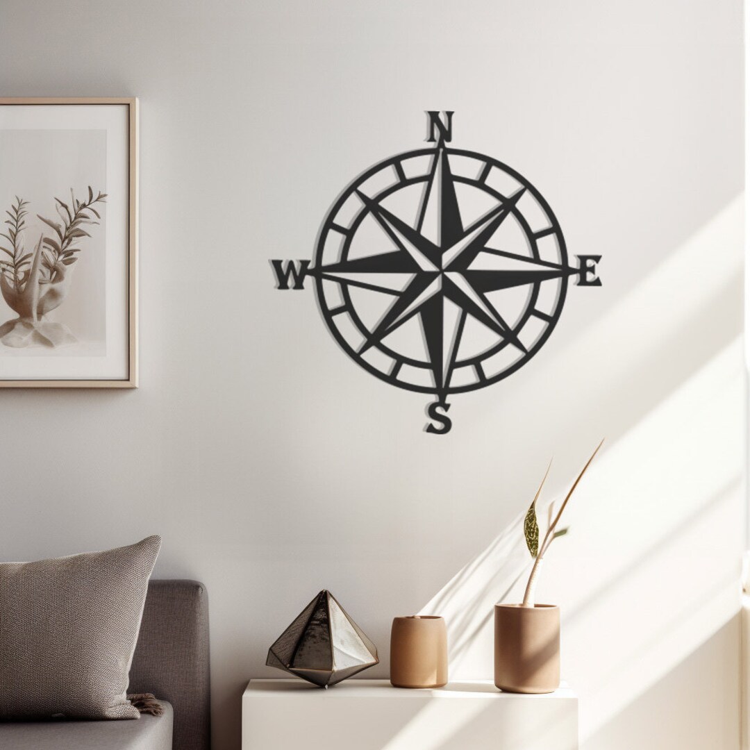Nautical Compass Wall Decor Handmade Featuring North South East West