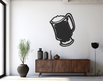 Metalen muurkunst bier: decor brouwerijcafé