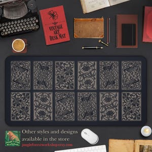 Tappetino da scrivania vittoriano Vintage Classico / Scuro Accademia Elegante Gotico Ufficio Studio Decor Sofisticato Tappetino per mouse Studente Scrittore Topo di biblioteca