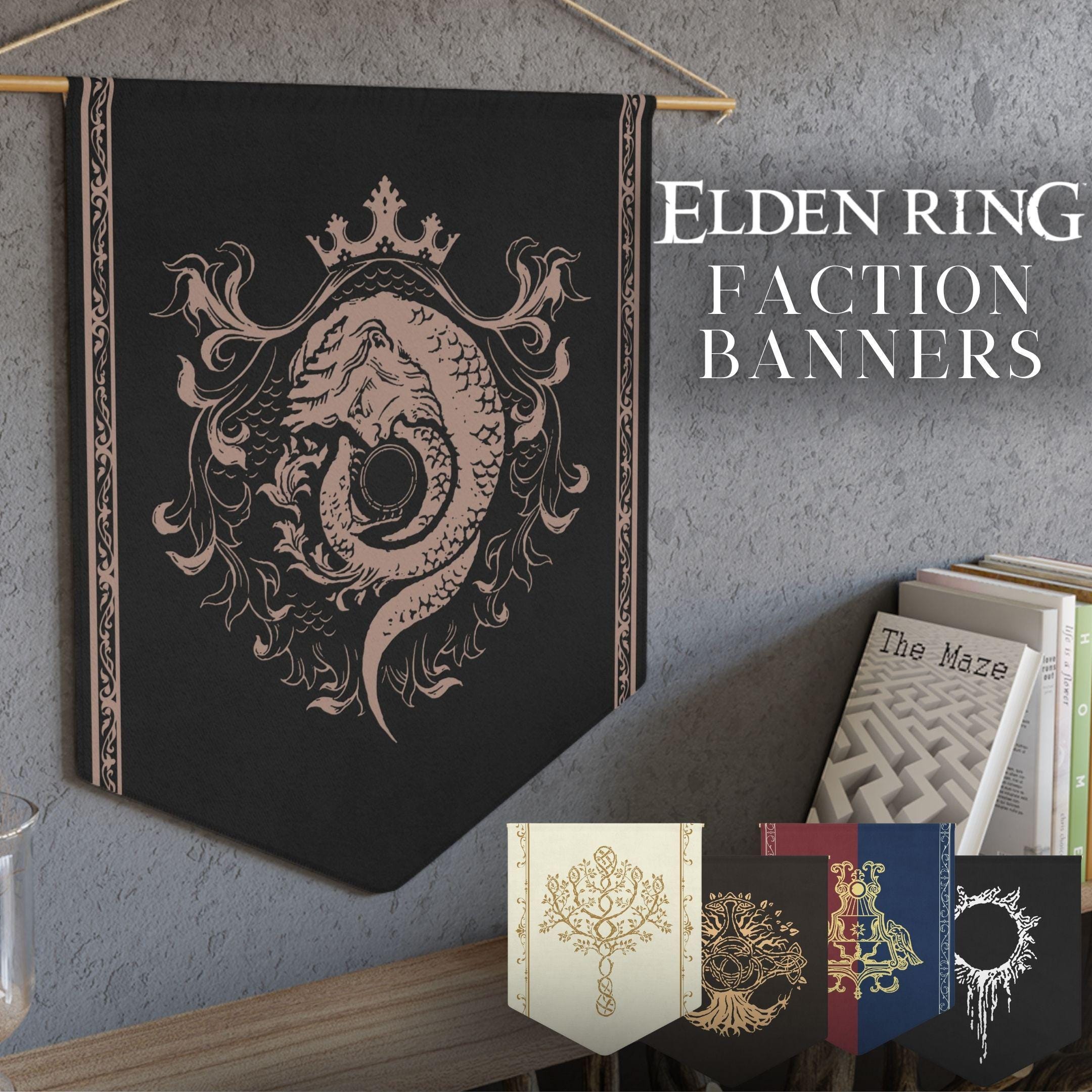 メダルゲーム　インフィニティリングス　装飾旗 エルデンリング風陣営バナー - 中世ファンタジー風壁掛け旗、壁掛け