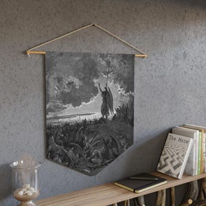 The Rebellion Pennant - Paradise Lost - Vintage Art Banner, Flag Wall Decor, Tapestry, Gothic Home Decor, Dark Moody Room Decoration