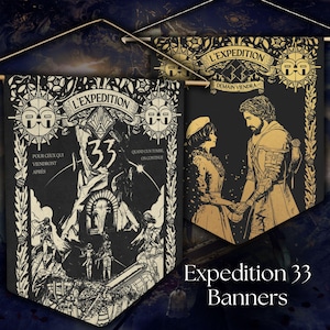 Expedition 33 - The Monolith / Esquie - Vintage Style Banner Print Wall Art