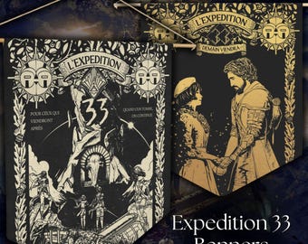 Expedition 33 - The Monolith / Esquie - Vintage Style Banner Print Wall Art