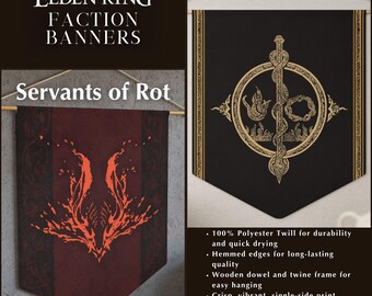 Elden Ring Inspired Faction Banners Medieval Fantasy Wall Flags