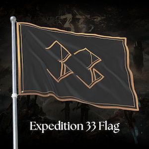 Replica della bandiera Expedition 33 - Salva posto - Stendardo in tessuto ispirato a Clair Obscur, decorazione unica per la sala videogiochi, regalo esclusivo per i fan di COE33