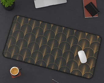 Art Deco Desk Mat: Geometric Glam Mousepad, Work From Home