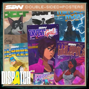 Pósteres de tela con personajes de Dispatch - Arte mural de doble cara, decoración para el hogar inspirada en videojuegos