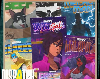 Dispatch Character Fabric Posters - Double Sided Wall Art, Video Game Fan Art Home Decor