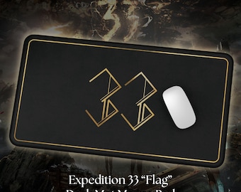 Expedition 33 Flag Save Spot - Clair Obscur Desk Mat, Gaming Mouse
