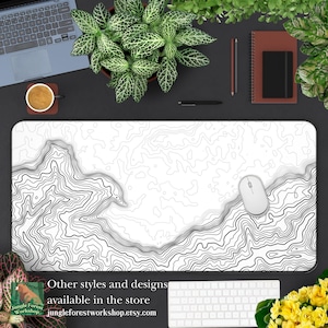 Schreibtischmatte, leichtes topografisches Mauspad, moderne minimalistische Schreibtischdekoration, Geschenk für die Arbeit von zu Hause aus, Schreibtischorganisator, große Gaming-Topokartenmatte