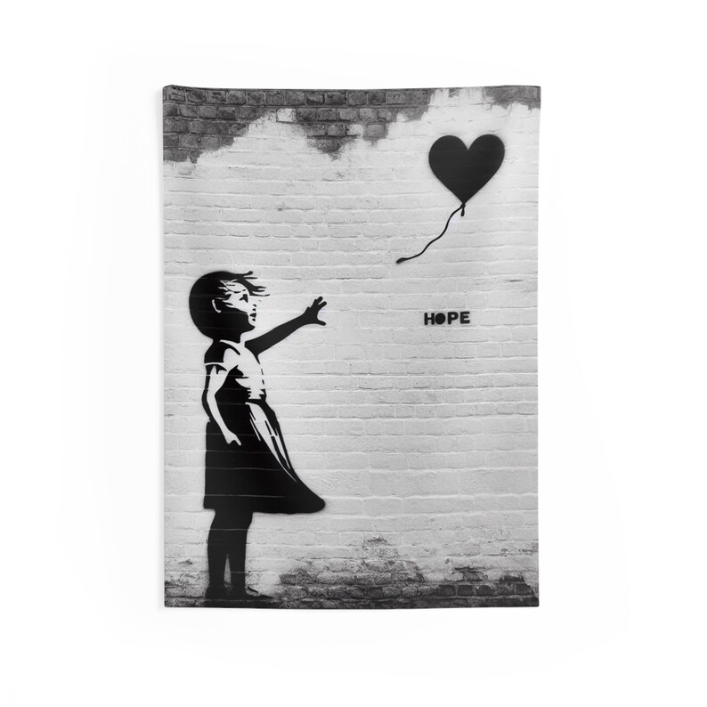 Banksy Balloon Girl There is Hope Wall Art Tapestry Etsy