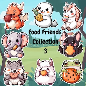 Kawaii Food Friends Vinyl Sticker Pack: Waterproof Laptop Decals