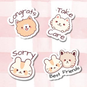 Vinylstickers Animal Friends Sentiment (4 stuks)