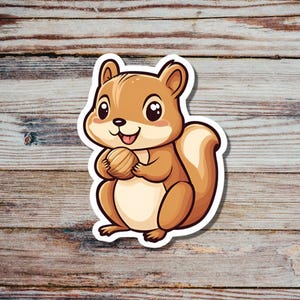 Eichhörnchen Fressen Nuss Vinyl Aufkleber