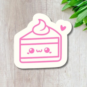 Adesivo carino a forma di fetta di torta – Adesivo in vinile impermeabile per dessert per laptop, bottiglia d'acqua, diario – Adesivo per torta kawaii