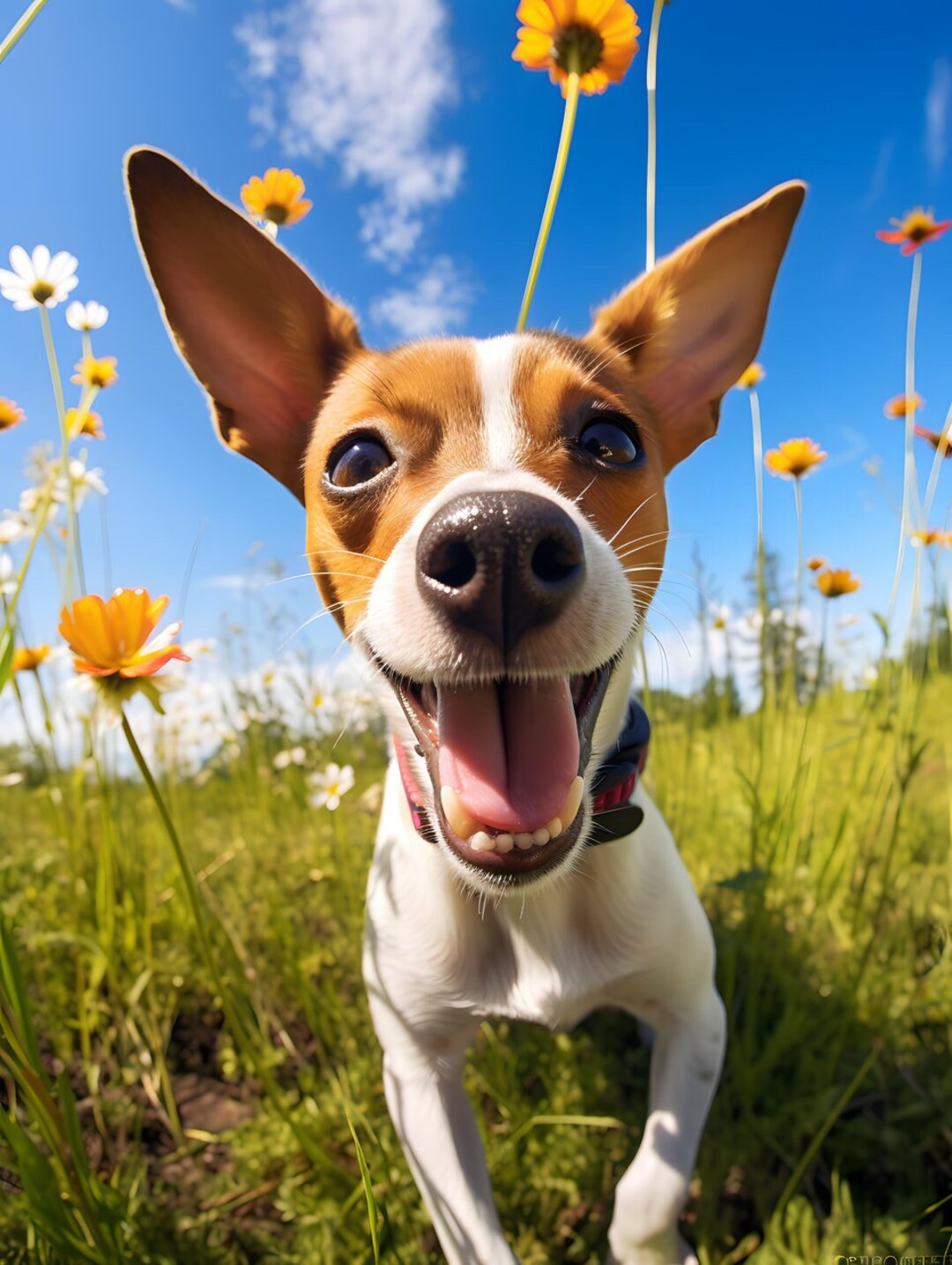 70 Happy Puppies on a Meadow / AI Digital Art - Etsy